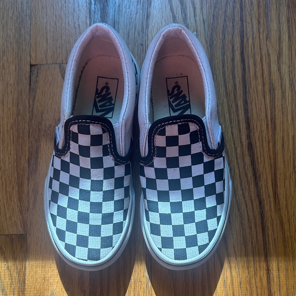 Vans Kids Black and White Checkered Slip-On Sneakers